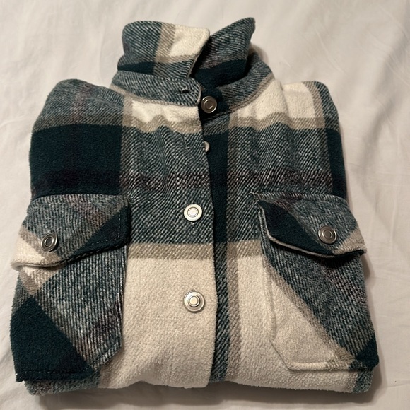 BB Dakota by Steve Madden Plaid Shacket Evergreen Plaid Size Medium - Picture 15 of 15